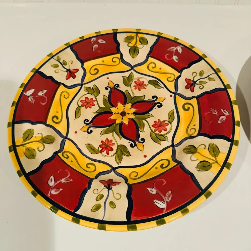 PIER 1 Handpainted Earthenware Stoneware Vallarta Round 13
